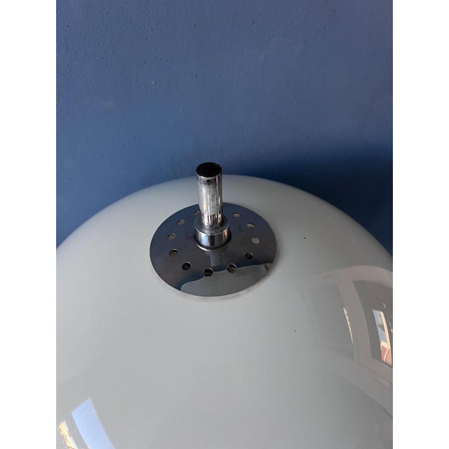 Mid-Century White Mushroom Floor Lamp with Acrylic Glass Shade For Sale - Image 12 of 13