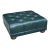 Vintage Deep Green Tufted Leather Ottoman For Sale