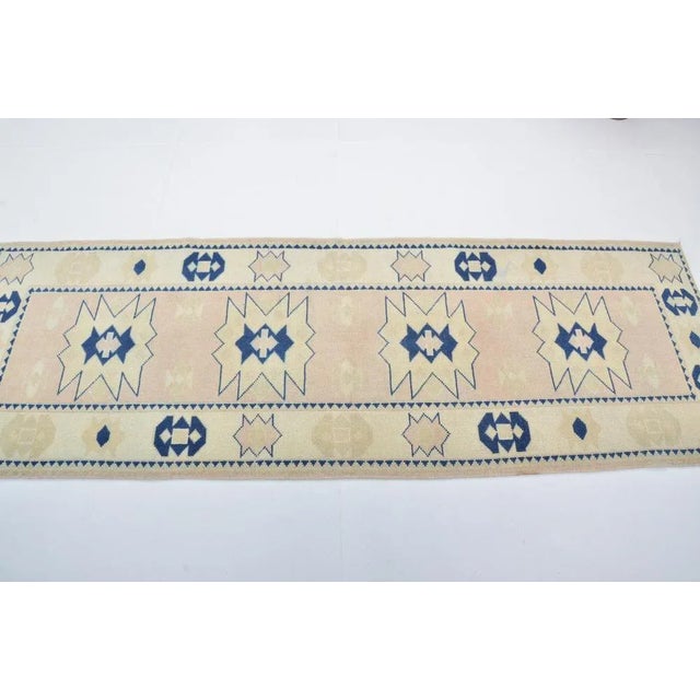 Mid-Century Modern Vintage Boho Oushak Runner Rug For Sale - Image 3 of 11