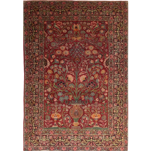 1940s Persian Tabriz Area Rug 4'2" X 6'0" For Sale