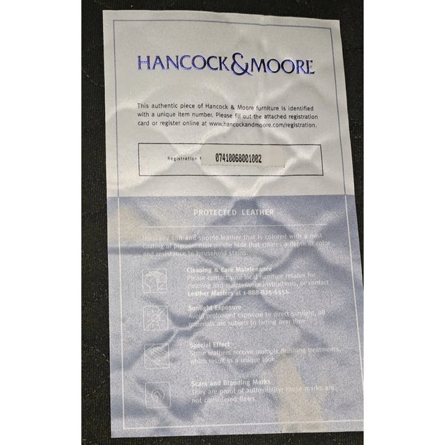 Late 20th Century Share Hancock & Moore Brown Leather Mahogany Chippendale Style Wing Chair Recliner For Sale - Image 12 of 13