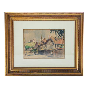 Early 20th Century Ludovic-Rodo Pissarro - Le Petit Andelys, Watercolor