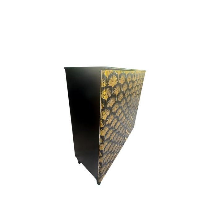 Vintage Scandinavian Linen Cabinet Attributed to Bodafors With Black Mirror Top For Sale In Miami - Image 6 of 18