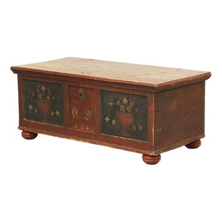 Painted Folk Art Bridal Chest, 1840 For Sale