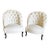 Title: Antique 19th Century French Napoleon III Chairs in White Brushed Cotton - A Pair For Sale