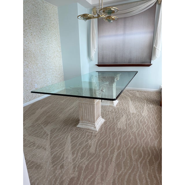 Mediterranean Late 20th Century Glass Dining Table For Sale - Image 3 of 4
