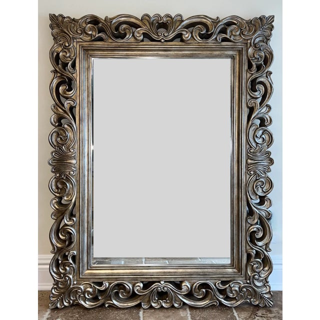 Royal Patina Decorative Scroll Wall Mirror For Sale - Image 4 of 12