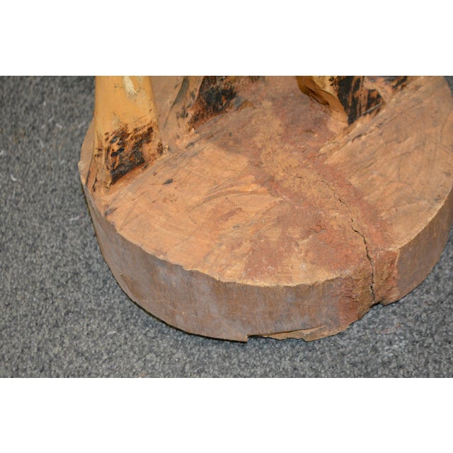 Hand Crafted 5.5' Golden Wood & Brown Standing Wooden Giraffe For Sale - Image 17 of 17