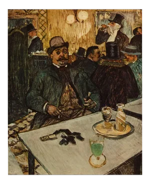 1950s After Toulouse-Lautrec "Monsieur Boileau at the Café" Vintage Full Color Print
