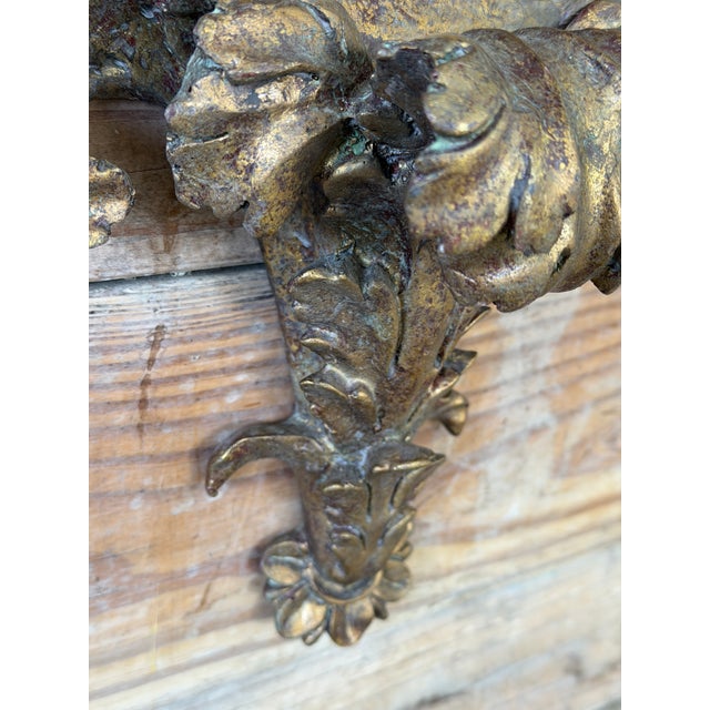 Pair Regency Vintage Gilt Acanthus Leaf Wall Brackets / Plate or Picture Mounts For Sale In Naples, FL - Image 6 of 12