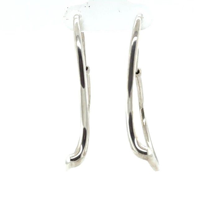 Contemporary Tiffany & Co. Sterling Silver Elsa Peretti Open Heart Earrings 9.36g, Pair For Sale - Image 3 of 6
