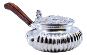 Silver Whisk with Wooden Handle, Embossed Lid and Fluted Tank