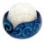 Boho Chic Boho Chic Handcrafted Deep Water Blue Ceramic Yarn Bowl For Sale - Image 3 of 5