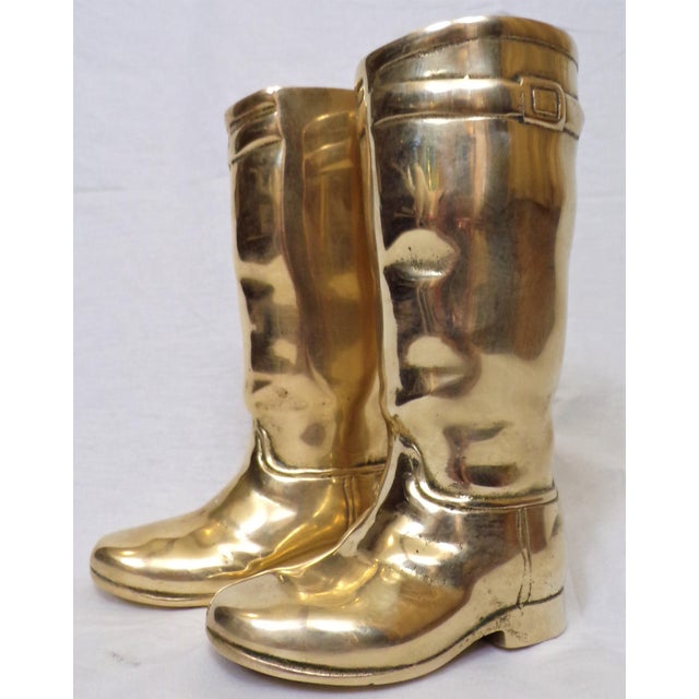 1980's Ralph Lauren Brass Riding Boot Bookends Chairish