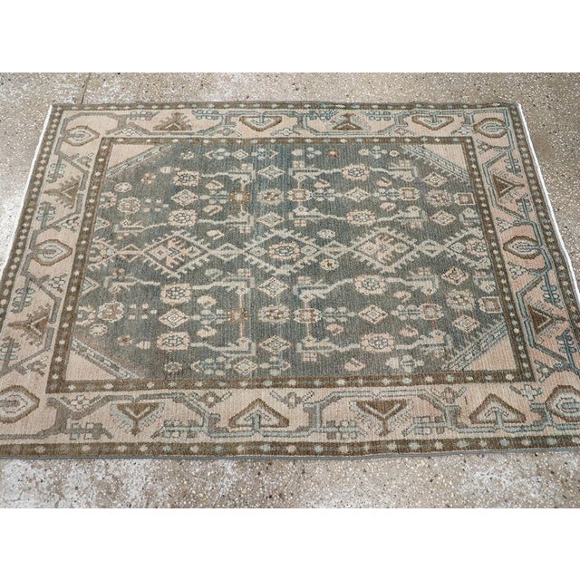 Galerie Shabab Collection Mid-20th Century Persian Malayer Throw Rug For Sale - Image 4 of 8