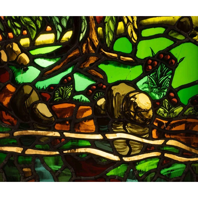 Modern Landscape Electrified Stained Glass Panel For Sale - Image 9 of 11