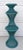 Wood 1970s Set of 3 Wicker Rattan Cane Woven Teal Blue Pedestal Stools For Sale - Image 7 of 10
