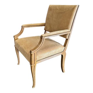 Rift Oak & Upholstered Lair Arm Chair From the Madeline Stuart Collection For Sale
