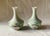 1900 - 1909 Pair of Antique French Porcelain Hand-Painted Bud Vases — Celadon, Pink Roses & Peaches, C. 1900 For Sale - Image 5 of 6