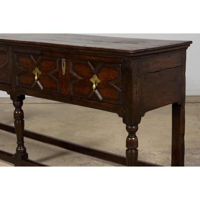 Brown Late 18th Century English Oak Dresser Base or Server For Sale - Image 8 of 18