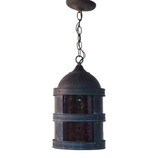 Vintage Verdigris Bronze Outdoor Lantern For Sale