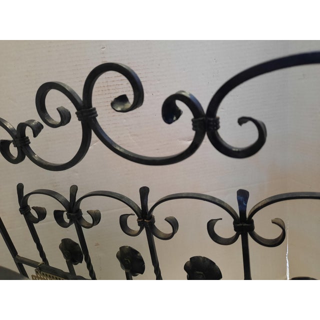 Black Vintage Wroth Iron Magazine Holder For Sale - Image 8 of 11