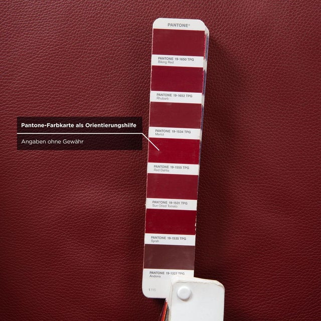 Set of Leather Jolly Armchair and Ottoman in Red Wine from Wittmann For Sale - Image 5 of 12