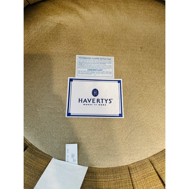 Pair of Schnadig for Havertys Contemporary Barrel Swivel Chairs in Toasted Maize Made in UsA For Sale - Image 14 of 14