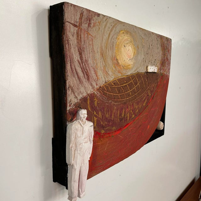 “Joe’s Doing Alright Now” J. Boomer Mixed Media Sculpture Painting 1989 For Sale - Image 4 of 12