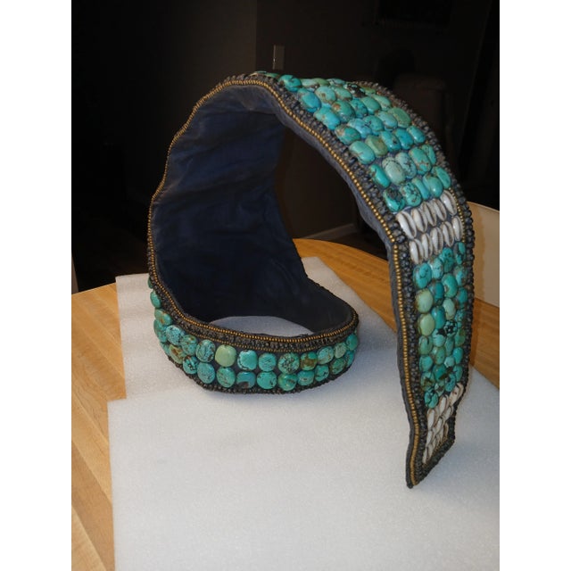 Vintage Turquoise and Silvefr Tibetan Headdress For Sale - Image 4 of 12