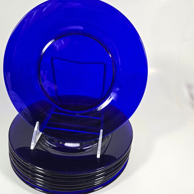 Italian Cobalt Salad Plates- Set of Eight For Sale - Image 6 of 7