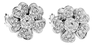 1.8 Carat Diamond Flower/Cluster Stud Earring 18 Karat White Gold, A Pair