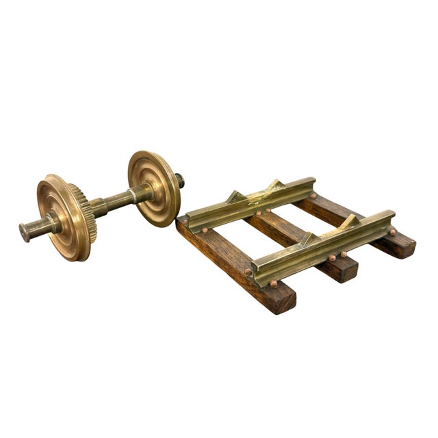 Vintage Brass Railway Wheelset Display Model Paper Press, 1920s For Sale - Image 3 of 10