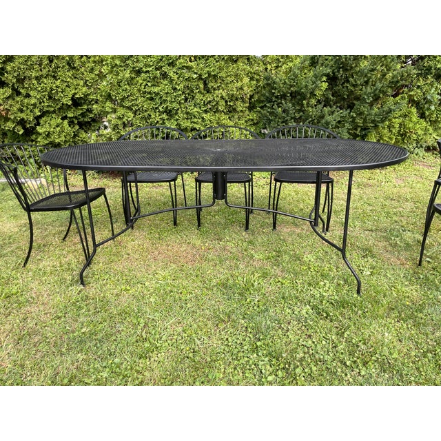 Black 1990s Pinecrest Woodard Style Patio Garden Dining Set, 9 Pieces For Sale - Image 8 of 8