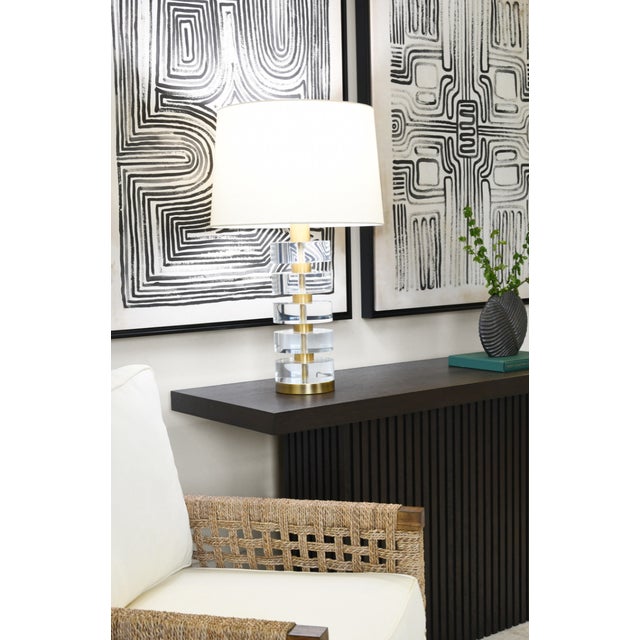 Worlds Away Matthew Izzo Home Vanna Espresso Oak Slab Console Table With Slatted Pedestal Base For Sale - Image 4 of 5