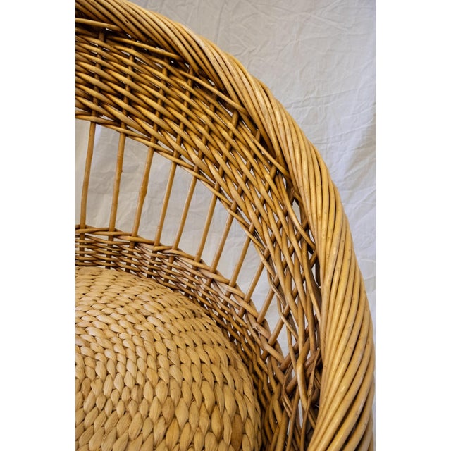 1970s Vintage Woven Wicker Chair, 1970s For Sale - Image 5 of 6
