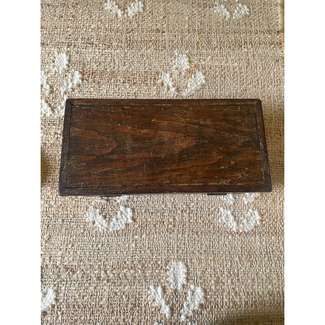 Antique Rectangle Intricate Parquetry Wooden Jewelry Desk Dresser Box For Sale - Image 11 of 11
