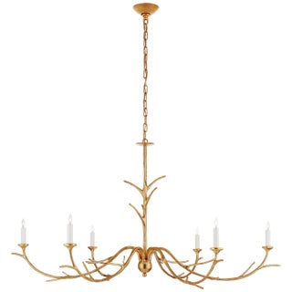 Julie Neill for Visual Comfort Signature Iberia Large Chandelier in Antique Gold Leaf For Sale