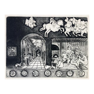 1972 Adrienne Anderson Annunciation & Bathers Artist Proof Etching For Sale