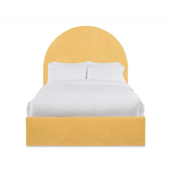 Not Yet Made - Made To Order Poppy King Headboard, Mustard Linen For Sale - Image 5 of 5