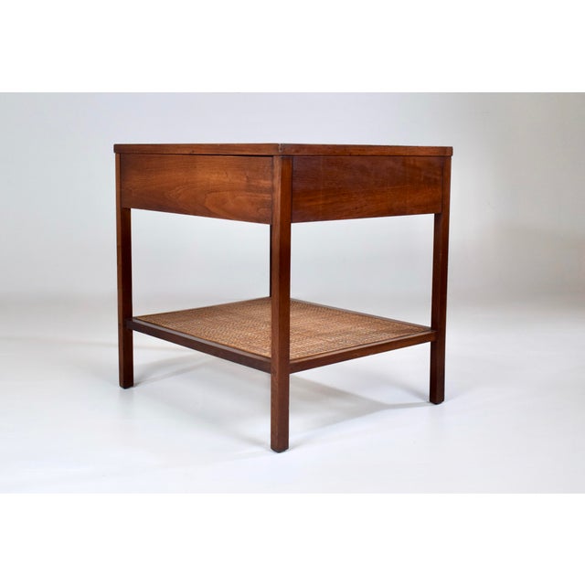 Wood Paul McCobb for Lane Delineator Walnut Caned Side / End Table For Sale - Image 7 of 8