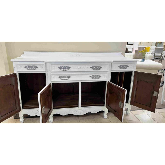 Vintage Painted French Country Sideboard Buffet Cabinet For Sale - Image 13 of 16