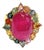 Bochic "Orient" Vintage Multi Sapphire & Ruby Ring Set In 18K Gold & Silver For Sale