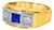 14K Two Tone Gold Sapphire Diamond 3 Stone Unisex Antique Band Ring For Sale