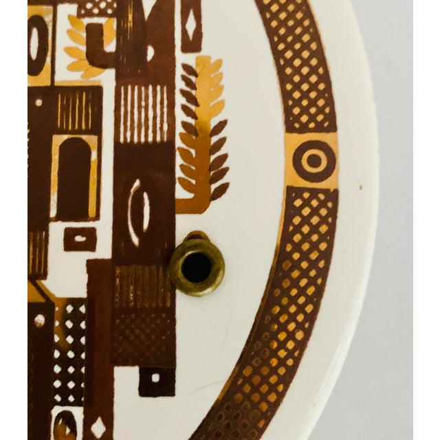Gold Vintage Mid-Century Modern Georges Briard Raised Gold on Porcelain Trivet For Sale - Image 8 of 11