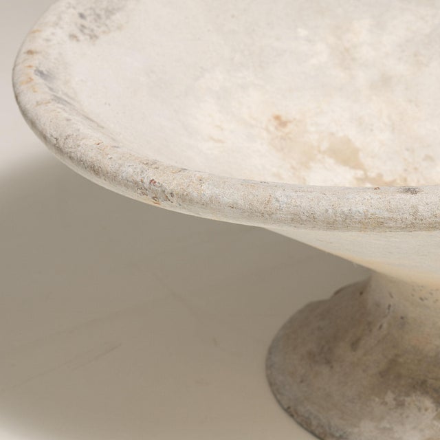 Antique White 1960-1969 France Weathered Antique White Painted Flared Bowl Planter For Sale - Image 8 of 9