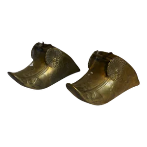 Pair of 1960s Curved Toe Brass Stirrups