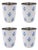 Contemporary Blue Floral Short Enamelware - Set of 4 For Sale