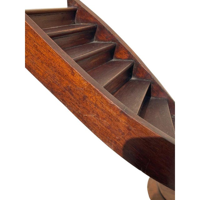 Wood Mahogany Spiral Masters Staircase For Sale - Image 7 of 13