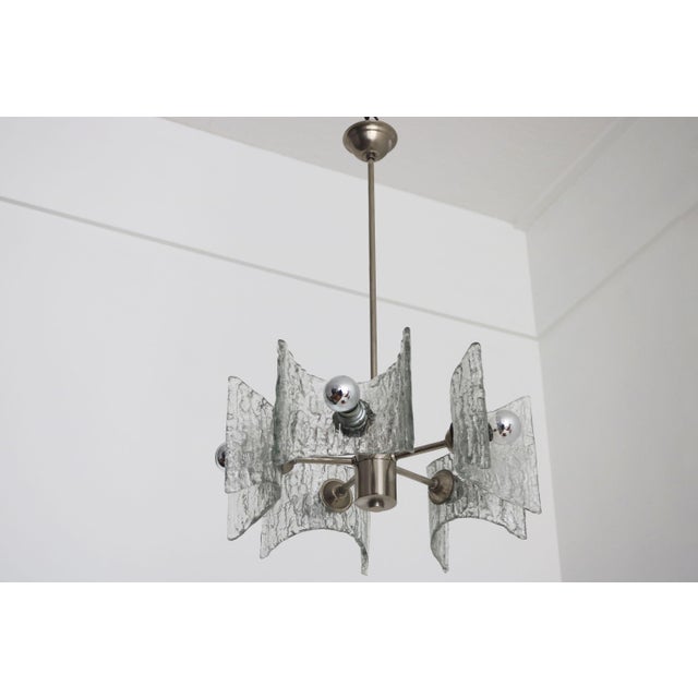 Mid-Century Modern Brutalist Chrome and Glass Chandelier by Kaiser Leuchten, 1970s For Sale - Image 13 of 13